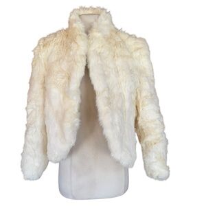 Source Unknown Lined Dyed Rabbit Fur Coat with Top Front‎ Hook Closure